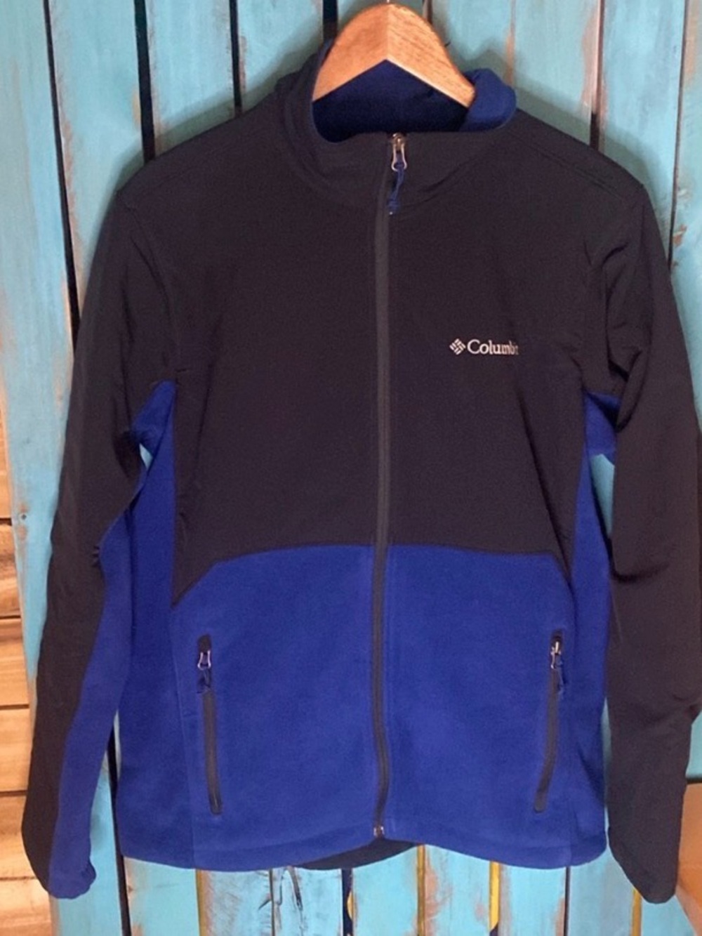 Columbia Lookout Trail Denali Polartec fleece jacket XM6275 Medium blue black